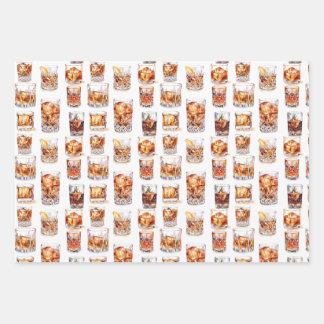 ウイスキー包装紙 – カクテルギフトラップ ラッピングペーパーシート