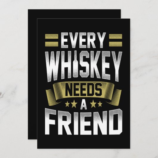 ウイスキー好き | Whiskeyには友達が必要 サンキューカード (正面/裏面)