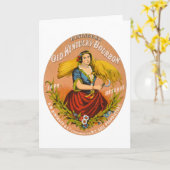 ウイスキー広告のレーベル、1860年頃。 カード (黄色い花)