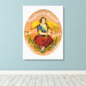 ウイスキー広告のレーベル、1860年頃。 キャンバスプリント (インサイチュ (ウッドフロア))