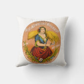 ウイスキー広告のレーベル、1860年頃。 クッション (裏面)