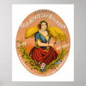 ウイスキー広告のレーベル、1860年頃。 ポスター (正面)