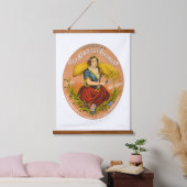 ウイスキー広告のレーベル、1860年頃。 吊り下げ型タペストリー (寝室)