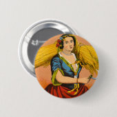 ウイスキー広告のレーベル、1860年頃。 缶バッジ (正面&裏面)