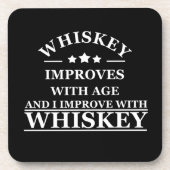 ウイスキー引用文おもしろいアルコールことわざギフト コースター (正面)