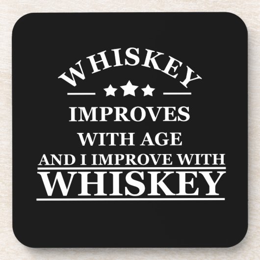 ウイスキー引用文おもしろいアルコールことわざギフト コースター (正面)
