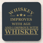ウイスキー引用文おもしろいアルコールことわざギフト コースター (正面)