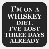 ウイスキー引用文おもしろいアルコールことわざギフト スクエアシール (正面)