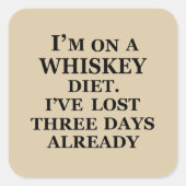 ウイスキー引用文おもしろいアルコールことわざギフト スクエアシール (正面)