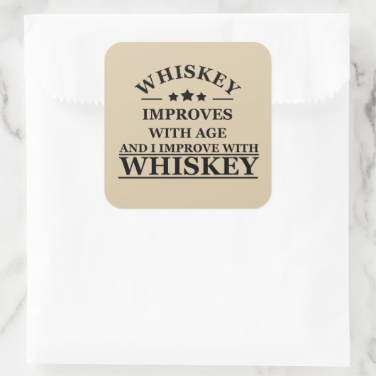 ウイスキー引用文おもしろいアルコールことわざギフト スクエアシール (バッグ)