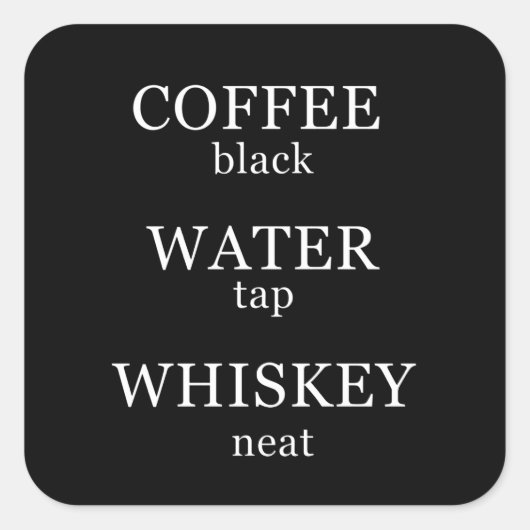ウイスキー引用文おもしろいアルコールことわざギフト スクエアシール (正面)