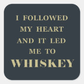 ウイスキー引用文おもしろいアルコールことわざギフト スクエアシール (正面)