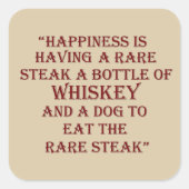ウイスキー引用文おもしろいアルコールことわざギフト スクエアシール (正面)