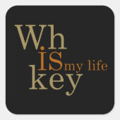 ウイスキー引用文おもしろいアルコールことわざギフト スクエアシール (正面)