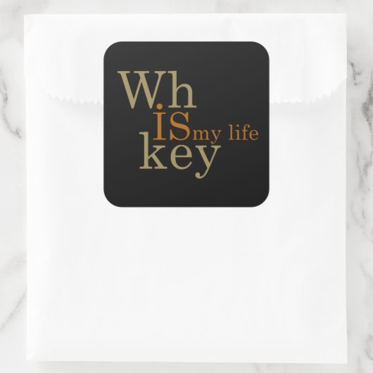 ウイスキー引用文おもしろいアルコールことわざギフト スクエアシール (バッグ)