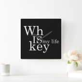 ウイスキー引用文おもしろいアルコールことわざギフト スクエア壁時計 (ホーム)