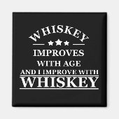 ウイスキー引用文おもしろいアルコールことわざギフト マグネット (正面)