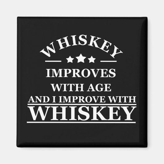 ウイスキー引用文おもしろいアルコールことわざギフト マグネット (正面)