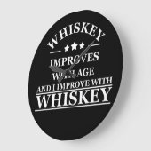 ウイスキー引用文おもしろいアルコールことわざギフト ラージ壁時計 (傾斜)