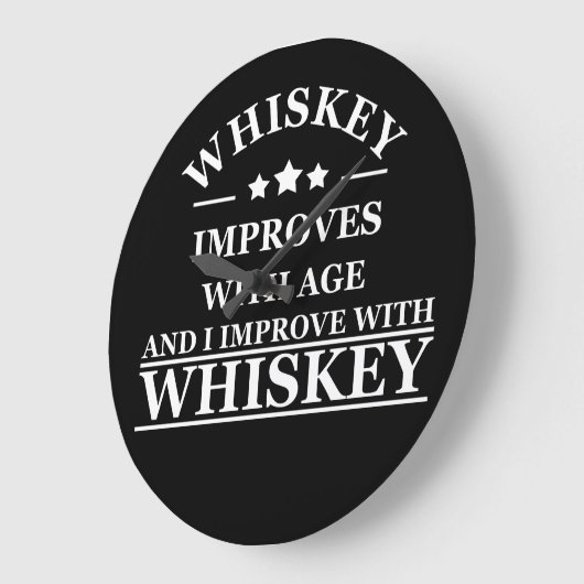 ウイスキー引用文おもしろいアルコールことわざギフト ラージ壁時計 (傾斜)