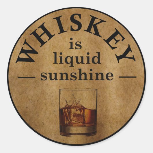 ウイスキー引用文おもしろいアルコールことわざヴィンテージ ラウンドシール (正面)