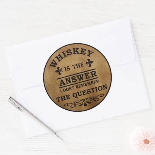 ウイスキー引用文おもしろいアルコールことわざヴィンテージ ラウンドシール (封筒)
