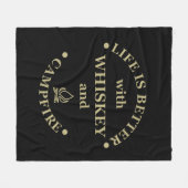 ウイスキー引用文おもしろいキャンパーことわざ フリースブランケット (正面(横))