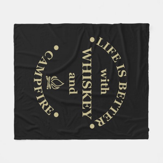 ウイスキー引用文おもしろいキャンパーことわざ フリースブランケット (正面(横))