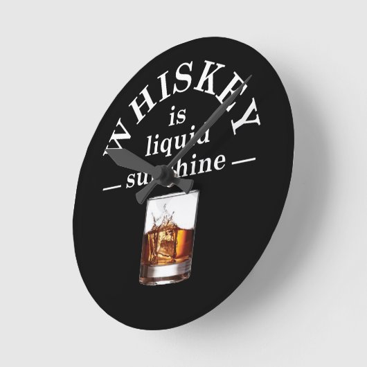 ウイスキー引用文おもしろい飲みことわざ ラウンド壁時計 (傾斜)