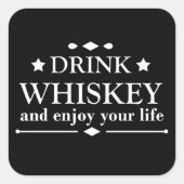 ウイスキー引用文おもしろい飲み酒ことわざ スクエアシール (正面)