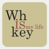 ウイスキー引用文おもしろい飲み酒ことわざ スクエアシール (正面)