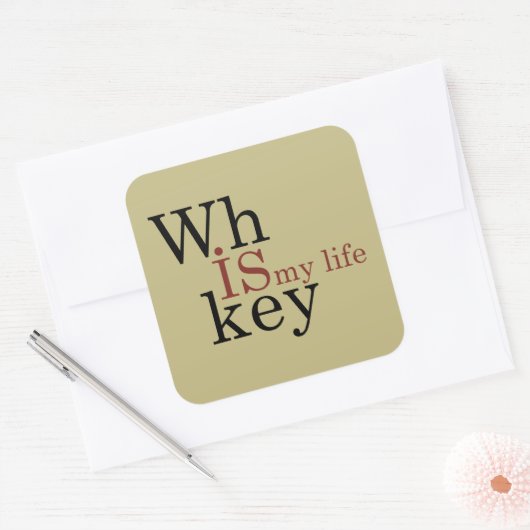 ウイスキー引用文おもしろい飲み酒ことわざ スクエアシール (封筒)