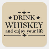 ウイスキー引用文おもしろい飲み酒ことわざ スクエアシール (正面)