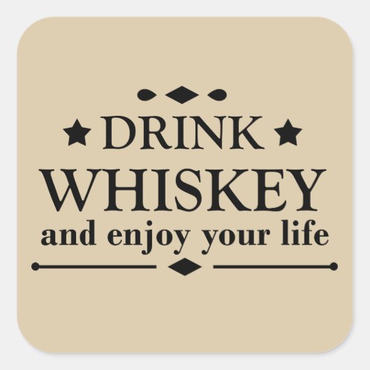 ウイスキー引用文おもしろい飲み酒ことわざ スクエアシール (正面)
