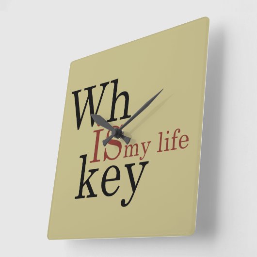 ウイスキー引用文おもしろい飲み酒ことわざ スクエア壁時計 (傾斜)