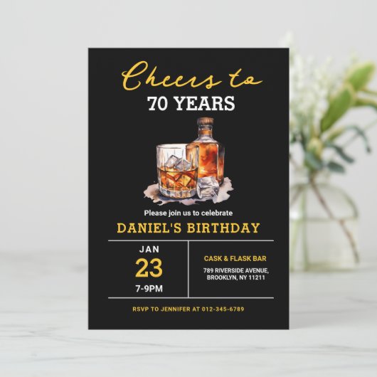 ウイスキー応援70歳の誕生日パーティーへ 招待状 (スタンド正面)