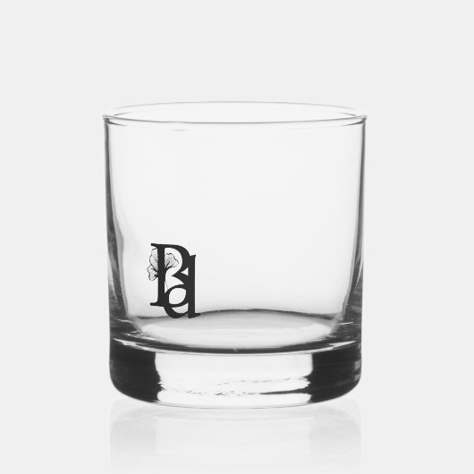 ウイスキー抽象芸術アート白黒金ゴールド ウイスキーグラス (左)