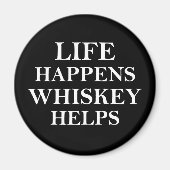 ウイスキー救済おもしろいアルコールことわざ マグネット (正面)