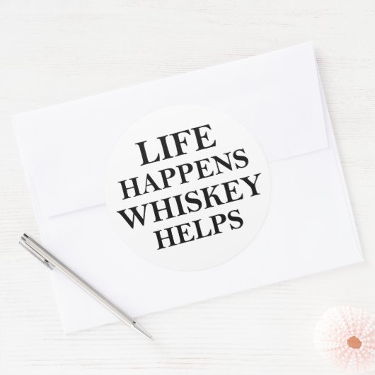 ウイスキー救済おもしろいアルコールことわざ ラウンドシール (封筒)