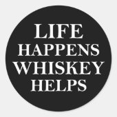 ウイスキー救済おもしろいアルコールことわざ ラウンドシール (正面)