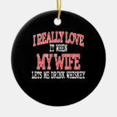 ウイスキー救済バーボンアルコールTシャツギフト セラミックオーナメント (正面)