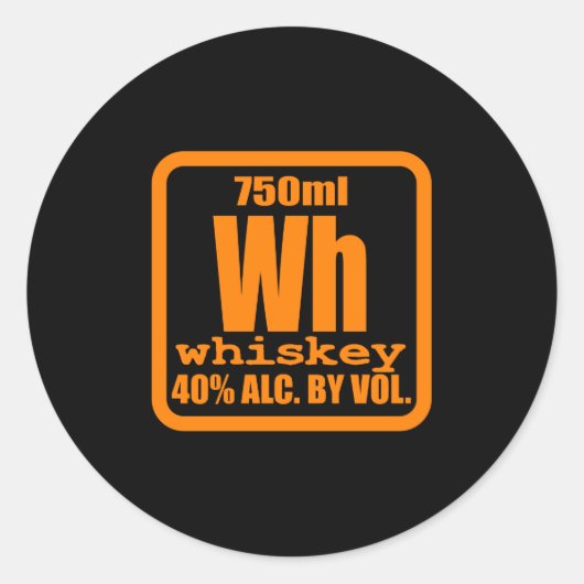 ウイスキー救済バーボンアルコールTシャツギフト ラウンドシール (正面)