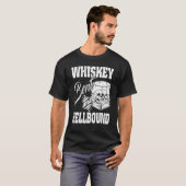 ウイスキー曲げヘルバインド白スカルワイングラス Tシャツ (正面フル)