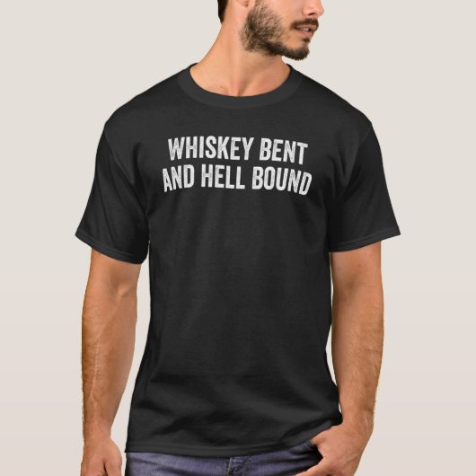 ウイスキー曲げ地獄のバーボンデー飲む Tシャツ (正面)