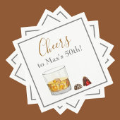 ウイスキー水彩チョコレートトリュフ誕生日 スタンダードカクテルナプキン