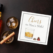 ウイスキー水彩チョコレートトリュフ誕生日 スタンダードカクテルナプキン