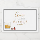 ウイスキー水彩チョコレートトリュフ誕生日 スパークリングワインラベル (シングルラベル)