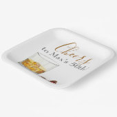 ウイスキー水彩チョコレートトリュフ誕生日 ペーパープレート (傾斜あり)