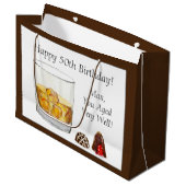 ウイスキー水彩チョコレートトリュフ誕生日 ラージペーパーバッグ (正面アングル)