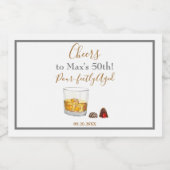 ウイスキー水彩チョコレートトリュフ誕生日 リキュールボトルラベル (シングルラベル)